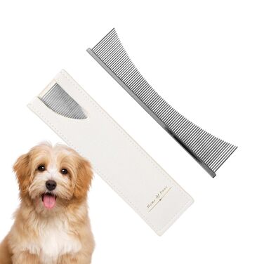 Гребінець для котів Flohkamm - для догляду за шерстю | Аксесуар для домашніх тварин, підходить для літніх собак, довгошерстих порід, щоденне використання, сезон линьки, для кошенят (сріблястий)