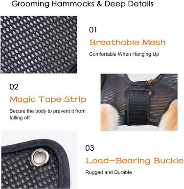 Гаммачок для грумінгу собак - міцна конструкція, комфортна шлейка для догляду за шерстю | Гамачок для грумінгу великих собак
