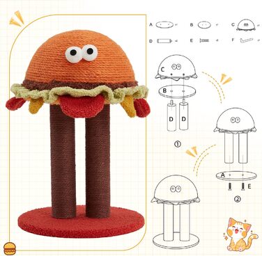 Котячий будиночок-кратцбаум Erinnyees, 47 см: милий, функціональний, з сизалевого мотузка для котів