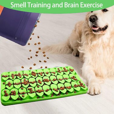 Силіконова килимок-головоломка для собак середнього розміру, фіолетовий. Стимулює природний інстинкт пошуку їжі, сповільнює швидкість поїдання. З присосками.