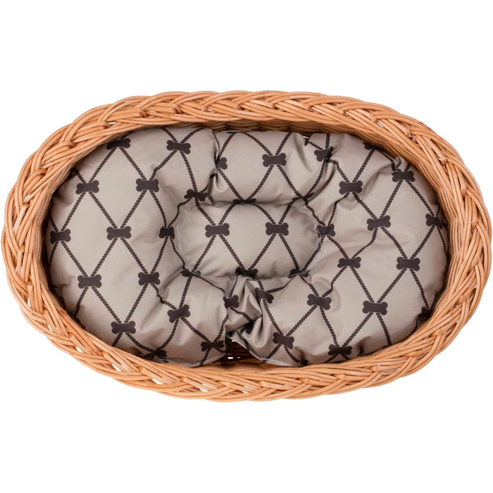 Корзина для тварин з ротангу, 40x30 см, бежева - ліжко для собак та котів