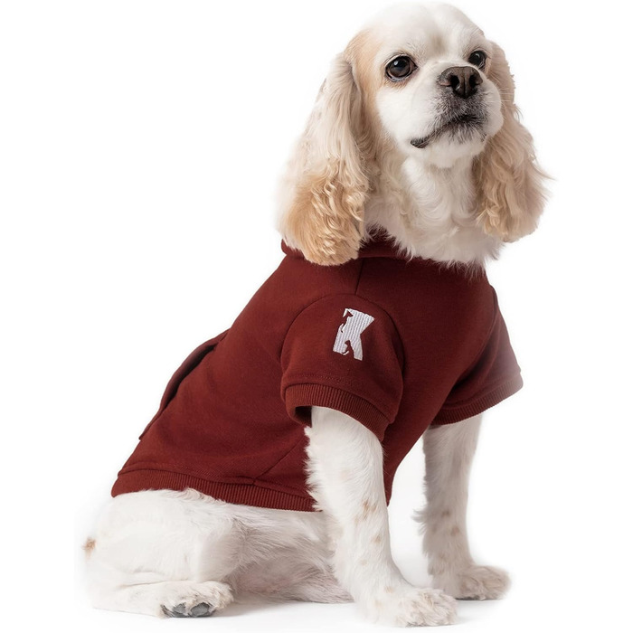 Флісовий пуловер Koneseve для собак з капюшоном (2XL, червоний)