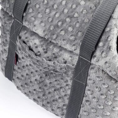 Сумка-переноска для собак та котів (Minky), сіра, S, до 5 кг, 34 x 22 x 26 см