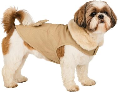 Жакети для собак Flamingo Guzzi з м'якого флісу з бантиком, 30 см, ідеально підходять для маленьких порід, таких як чихуахуа, йоркширський тер'єр, пудель (БЕЖЕВИЙ 30см)