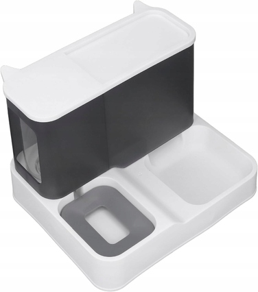 Автоматичний годувальник та поїлка для тварин, великий контейнер 2,8 л + 1 л, сірий