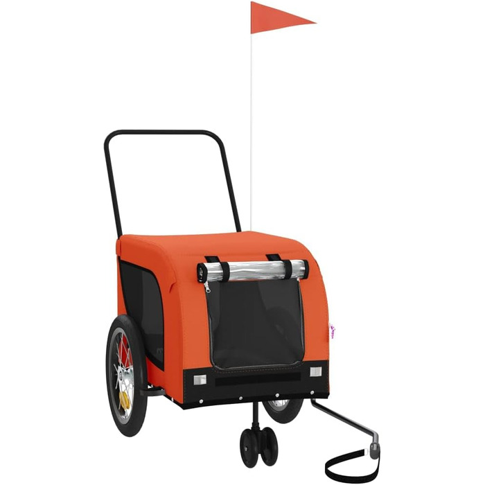 Причіп для тварин на велосипед, жовто-чорний, Oxford та залізо (125 x 63 x 66 см)