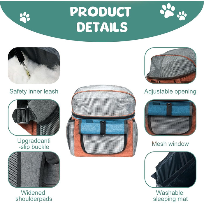 Корзина для собак Yallmie на велосипед, до 5 кг, 3 в 1, оранжева