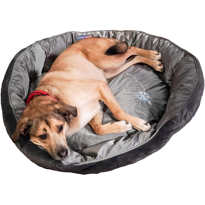 Ортопедичне ліжко для собак Santorini – ізольоване двостороннє ліжко з м'якою піною для зняття тиску, підходить для літа та зими (XL, Сірий)