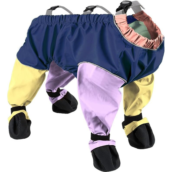 Водонепроникні черевики для собак з захистом від бруду та нековзким покриттям, з підвісними бретелями, для середніх собак, Outdoor, фіолетовий (M)