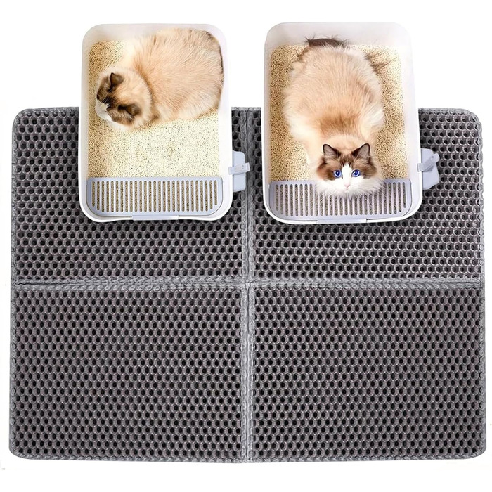 Килимок для котячого туалету Asoway Katzenklo, 76x61 см, з подвійним шаром, стільниковий дизайн, портативний, для котячого туалету