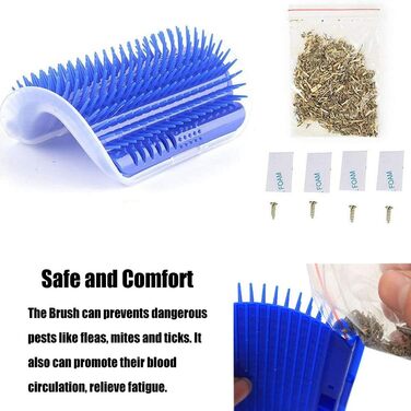 Настінна щітка-самостійний грумер для котів PTONZ з котячою м'ятою, 2 шт. - для видалення шерсті та масажу