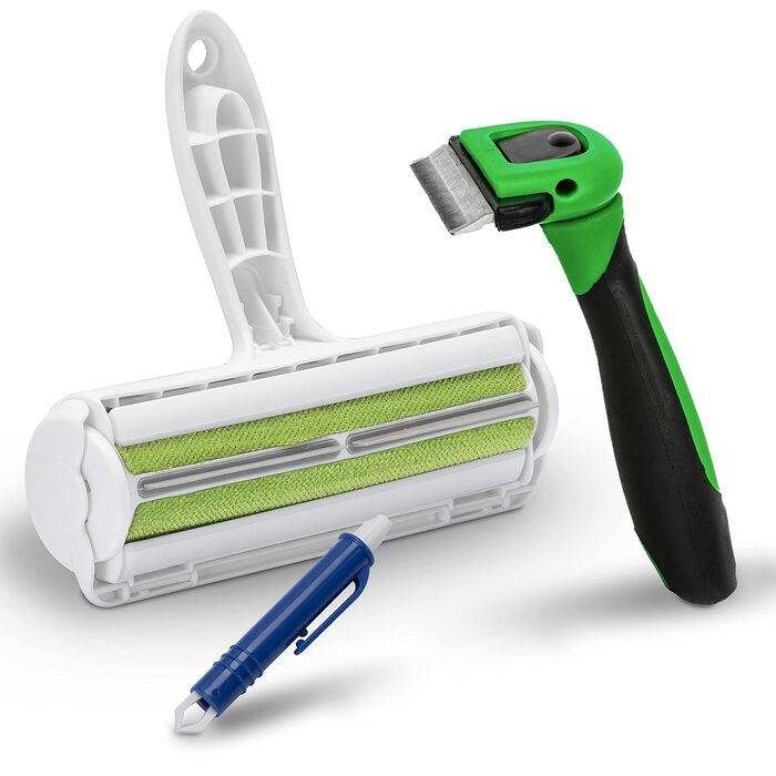 Набір для грумінгу тварин: щітка для собак, котів, XL роликовий збирач ворсу та щипці для видалення кліщів. Підходить для короткої та довгої шерсті, для тварин будь-якого розміру. Ефективний видалення шерсті. Автоматичне видалення кліщів.