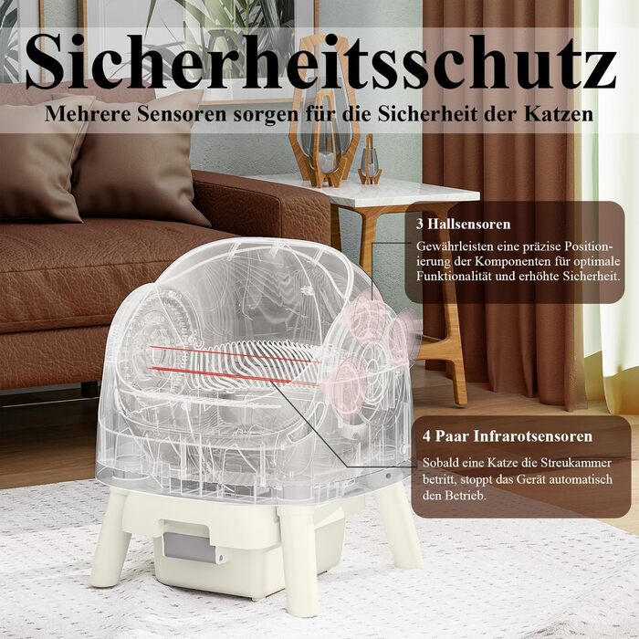 Автоматичний лоток для котів з самоочищенням, 10л, XL, білий