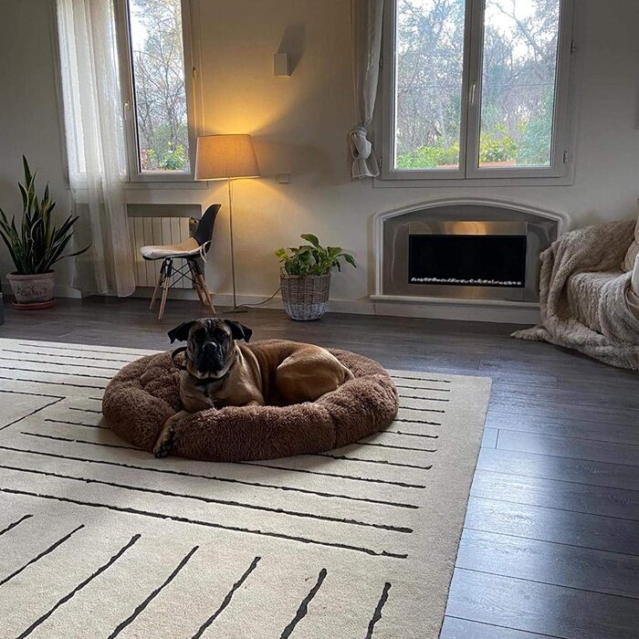 Ортопедичне ліжко для собак XL-XXXL: зручне, кушетка для великих собак, антистрес, з ефектом пам'яті, 120 см, темно-коричневе