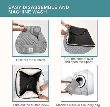 Автокрісло для собак маленьких порід, знімний та миючий чохол, підвищення для цуценят з кишенями для зберігання та страхувальним ремінцем, неслизьке дно, для авто та дому, чорний