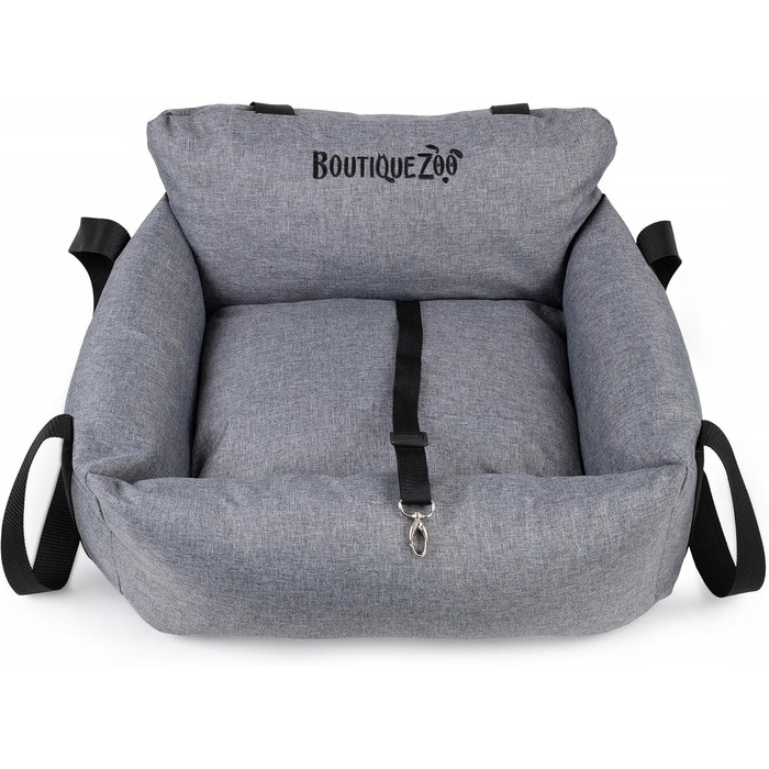 Автомобільний лежак для собак та котів | Лежак на заднє сидіння, переднє сидіння | Універсальний, миючий, сірий | Поліестер, 55 x 65 см