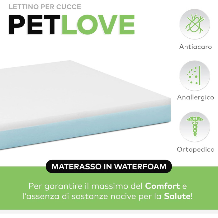 Ортопедичне ліжко для собак EvergreenWeb, середнього розміру | Ліжко для тварин з масажною наволочкою | Знімне та пральне собаче ліжко | Синій матеріал | PETLOVE M блакитне