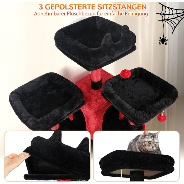 Драбина-будинок для котів Globlazer XXL 209 см з 3 сидіннями, 2 будиночками, 2 кошиками та великою платформою. Стабільна, для 3-5 котів.