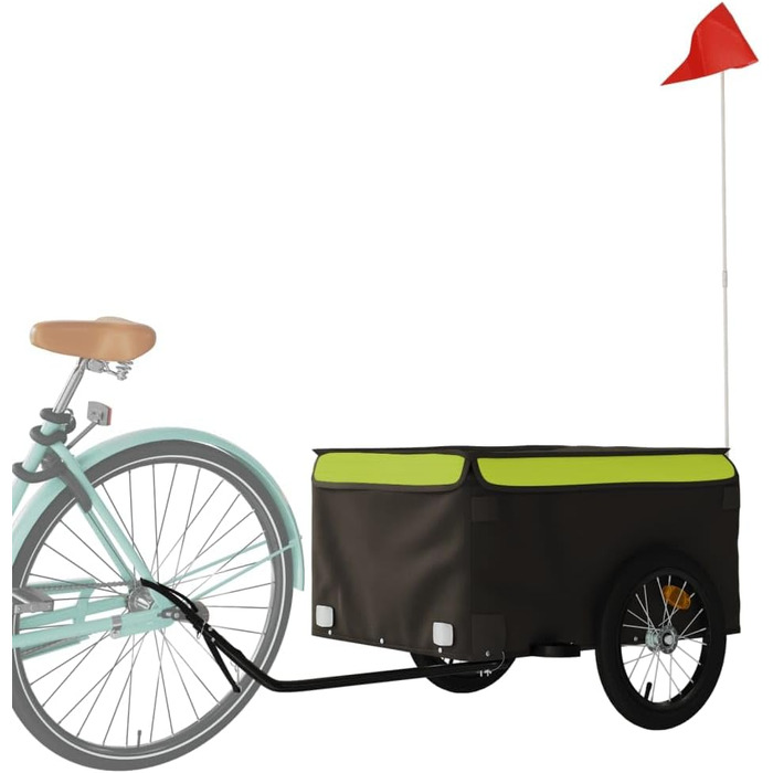 Причіп для велосипеда Gecheer, вантажний причіп, чорний пластиковий контейнер для перевезення вантажів, собак (124 x 62.5 x 52 см)