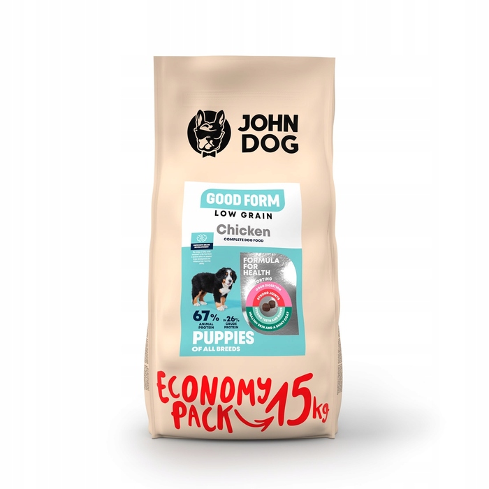 Сухий корм для собак John Dog з куркою, 15 кг
