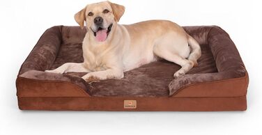 Ортопедичне ліжко для собак великих порід, ергономічне собаче ліжко з піною у формі яйця, водовідштовхуваче ліжко для собак, 89x63 см, світло-сірий (Braun, L 106 x B 81 x H 17 см)