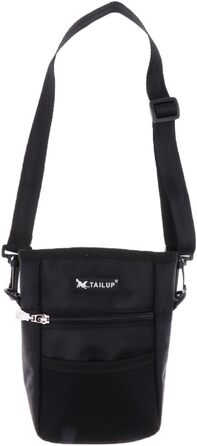 Сумка для корму для собак D DOLITY | Лежачка для дресирування собак | Сумка для ласощів з плечовим ременем | Сумка для перекусів для собак, для активного відпочинку на вулиці - Чорна