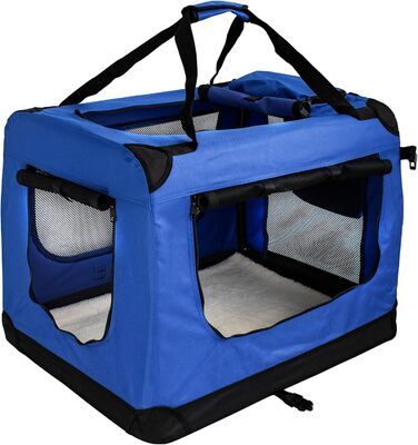 Транспортна переноска для собак та котів Petigi (L, 70x52x51 см, Синій)