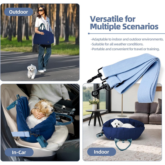 Сумка-переноска для собак Sytopia, середні породи, до 11,3 кг, колір бежевий/блакитний