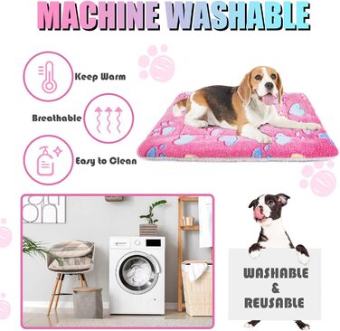 М'яке ліжко-матрац для собак та котів MICOOYO - килимок з флісу, 61x41 см, рожевий