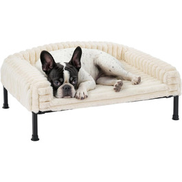 Ліжко для собак Veehoo - зручне диванчик для маленьких собак з ортопедичним матрацом, антиковзаючі ніжки, 60x45x10 см, білий