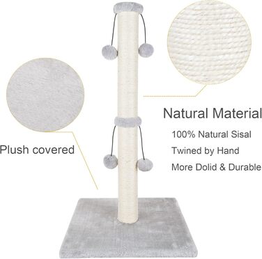 Дім-кігтеточка для великих котів Dimaka, 86 см, з іграшкою, сірий колір