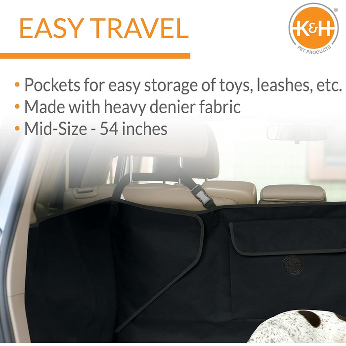 Чохол для багажника K&H PET PRODUCTS, стьобаний, чорний, стандарт/середній, 137 см, для авто