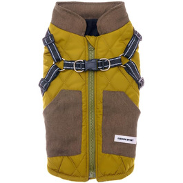 Зимова куртка для собак, теплий вітрозахисний костюм для малих та середніх порід, з отвором для шлейки (зелений, L)