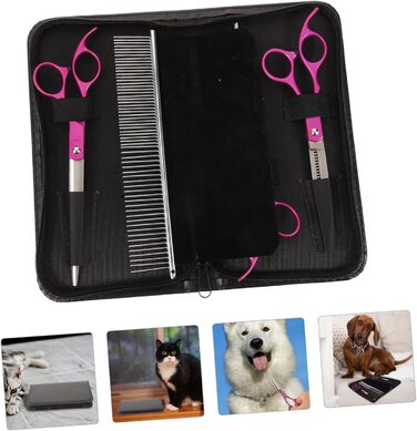 Професійні вигнуті ножиці для грумінгу собак POPETPOP з нержавіючої сталі, закруглені кінчики для безпечного догляду за шерстю вдома та в салоні