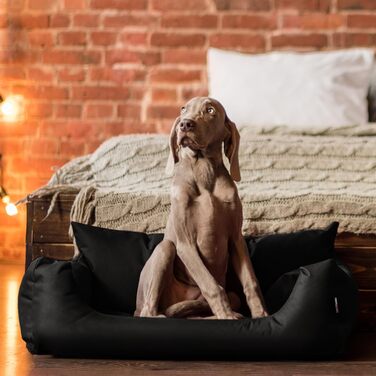 Tierlando® Hundebett NEMO: зручне ліжко для собак з Oxford 600D, знімний матрац та пральна наволочка, розмір 65x50 см, чорний колір