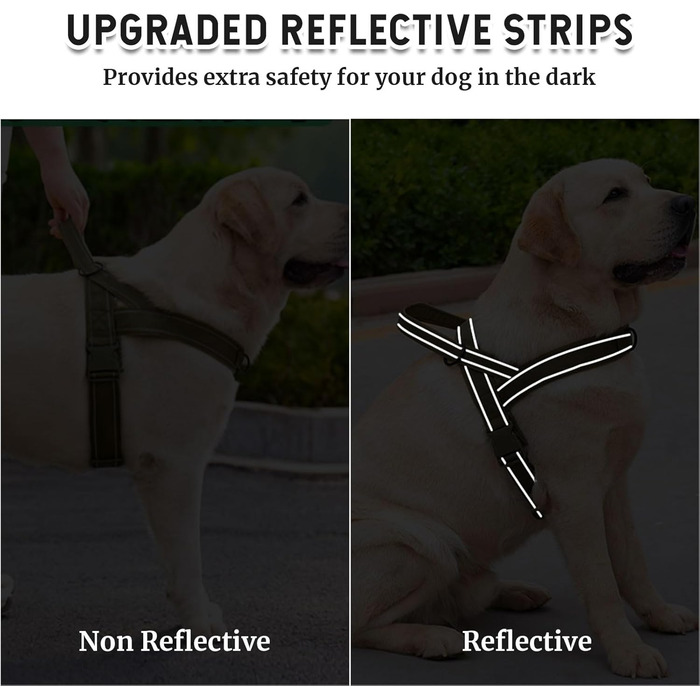 Шлейка для собак, анти-тяга, світловідбиваюча, для середніх та великих собак, регульована, м'яка, дихаюча, для прогулянок та бігу (L) (Style2-M)