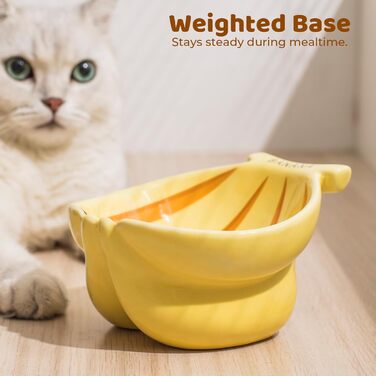 Котлован для котів TIGOADT, керамічний, піднятий, рожевий, з дизайном банана
