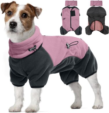Флісовий теплий одяг для собак: куртка, светр з коміром-гетром, зимовий одяг для собак (Рожевий, M)
