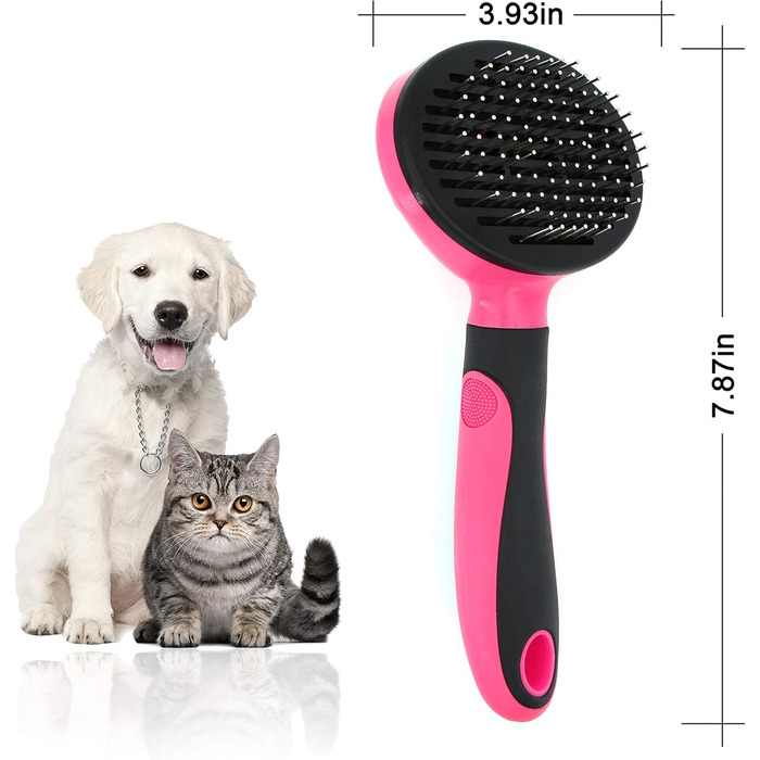 Uhomy Щітка для грумінгу домашніх тварин, самоочисна, для собак та котів, видаляє ковтуни та бруд