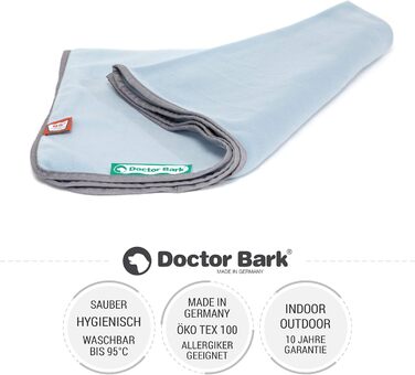 М'яка ковдра для собак Doctor Bark, 100x70 см, блакитна, миюча до 95°C, флісова, Made in Germany
