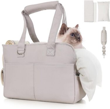 Транспортувальна сумка для собак і котів, м'яка, складна, для маленьких і середніх котів, цуценят до 6,8 кг, сіра