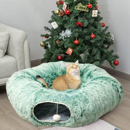 Великий тунель для котів AUOON, котяче ліжко, іграшка для котів, складаний плюшевий тунель для домашніх котів і цуценят, великий діаметр
