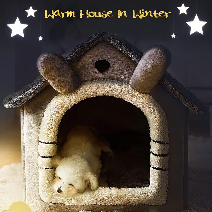 Кіжачий домик Galatée: тепле та затишне ліжко-іглу для котів, з антиковзким дном (M, сірий котик)