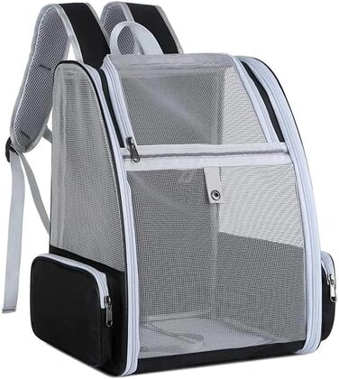 Рюкзак для кота та собаки, переноска для собак та котів, переноска для маленьких собак, валіза для авіаперельотів, чорний