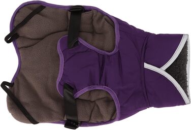 Зимова куртка для собак з світловідбиваючими елементами, регульована, тепла, з коміром-стійкою, для малих, середніх та великих собак (Чихуахуа, Доберман), колір: фіолетовий, розмір: L