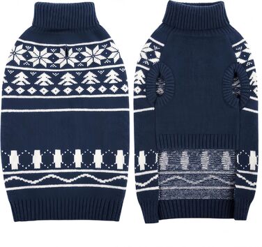 Пуловер для собак на Новий Рік, теплий зимовий пуловер для маленьких собак, без рукавів, розміри XS-2XL, блакитний з сніжинкою