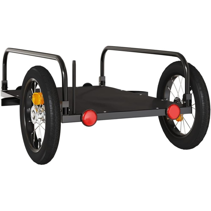 Причіп для велосипеда, переноска для собак, чорний, 122x53x31 см, метал, вагончик для покупок, компактна упаковка, проста збірка