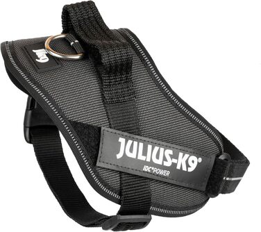Шлея для собак IDC Powerharness, розмір 0/M, до 2 тонн, чорна/сіра