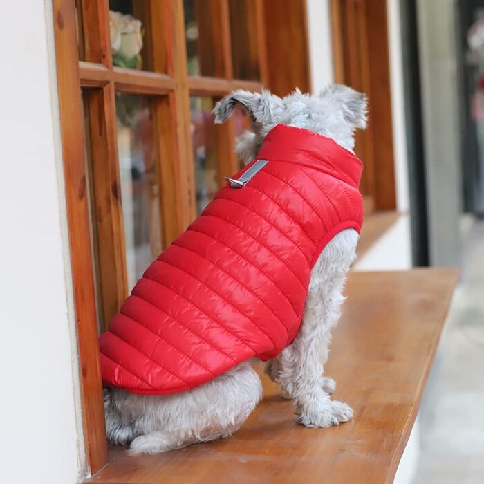Зимовий одяг для собак: тепла, водонепроникна жилетка з наповнювачем для маленьких та середніх собак, червона, XL