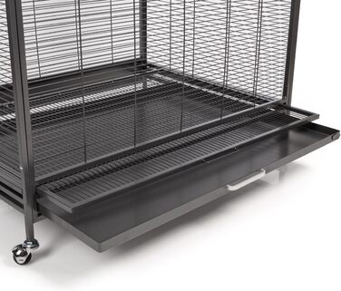 Преміальний вольєр Montana Cages New Sydney для хвилястих папуг і маленьких папугаїв, 90x70x180 см, 2 годівниці, 4 коліщата, порошкове покриття AVILON, антикварна версія
